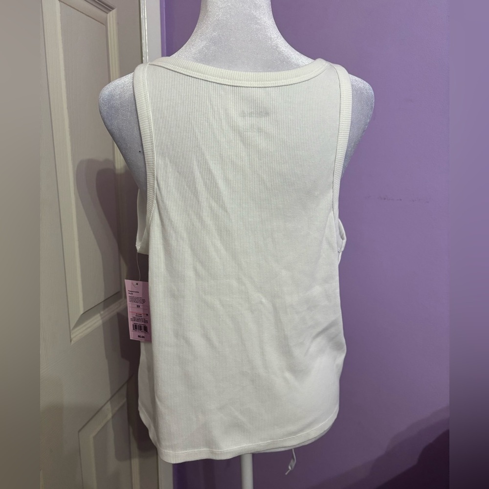 Wild Fable White Ribbed Tank Top - Picture 2 of 4